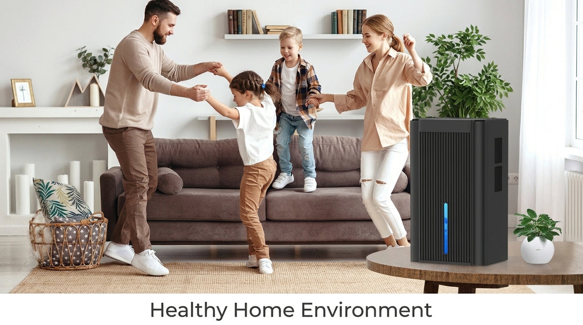 Ayuvigour 95oz Home Dehumidifier - 1000 Sq Ft, Auto Shut-Off, Black