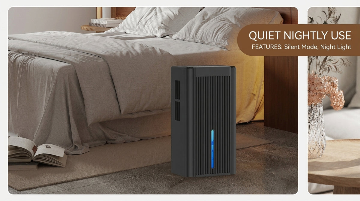 Ayuvigour 95oz Home Dehumidifier - 1000 Sq Ft, Auto Shut-Off, Black