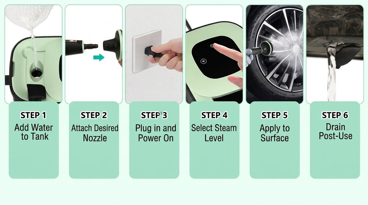 Ayuvigour Portable Steam Cleaner - 1.25L, 16 Accessories