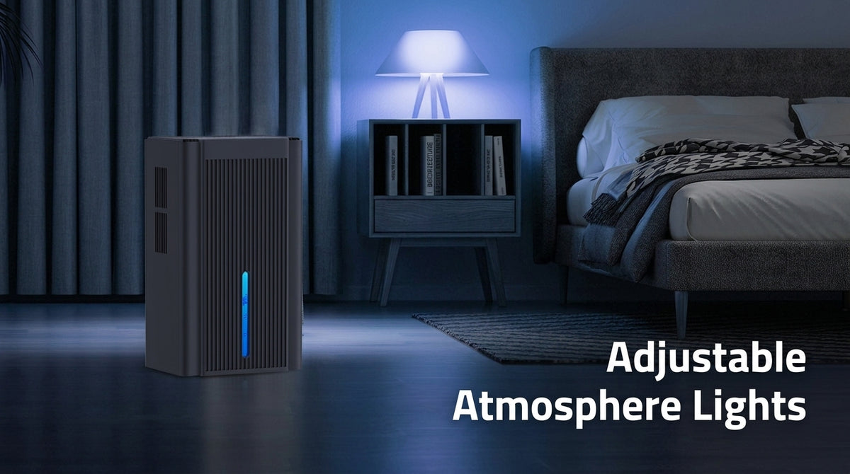 Ayuvigour 95oz Home Dehumidifier - 1000 Sq Ft, Auto Shut-Off, Black