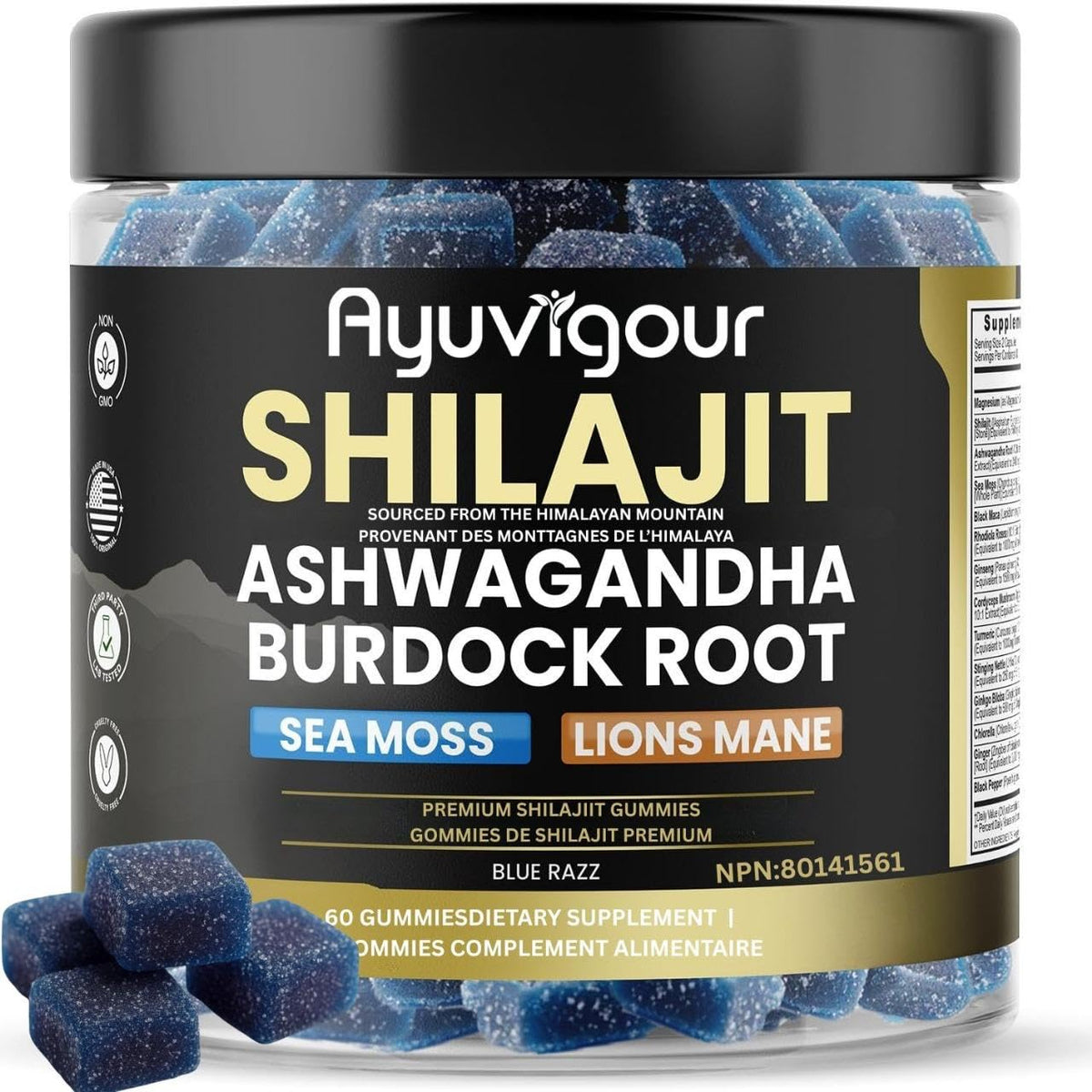 Ayuvigour Shilajit Gummies with Fulvic Acid - 60ct