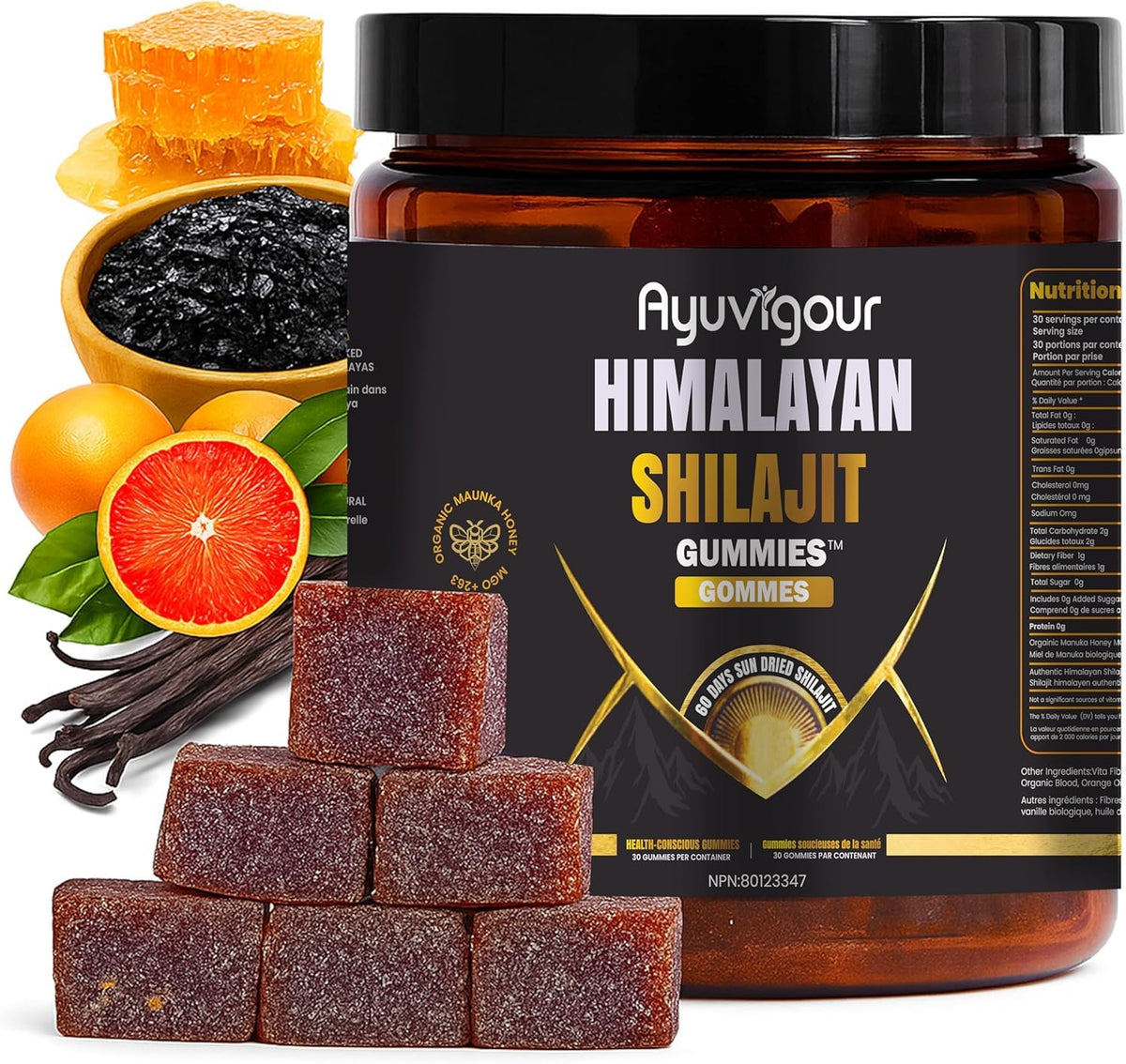 Ayuvigour Shilajit Gummies with Fulvic Acid - 30ct