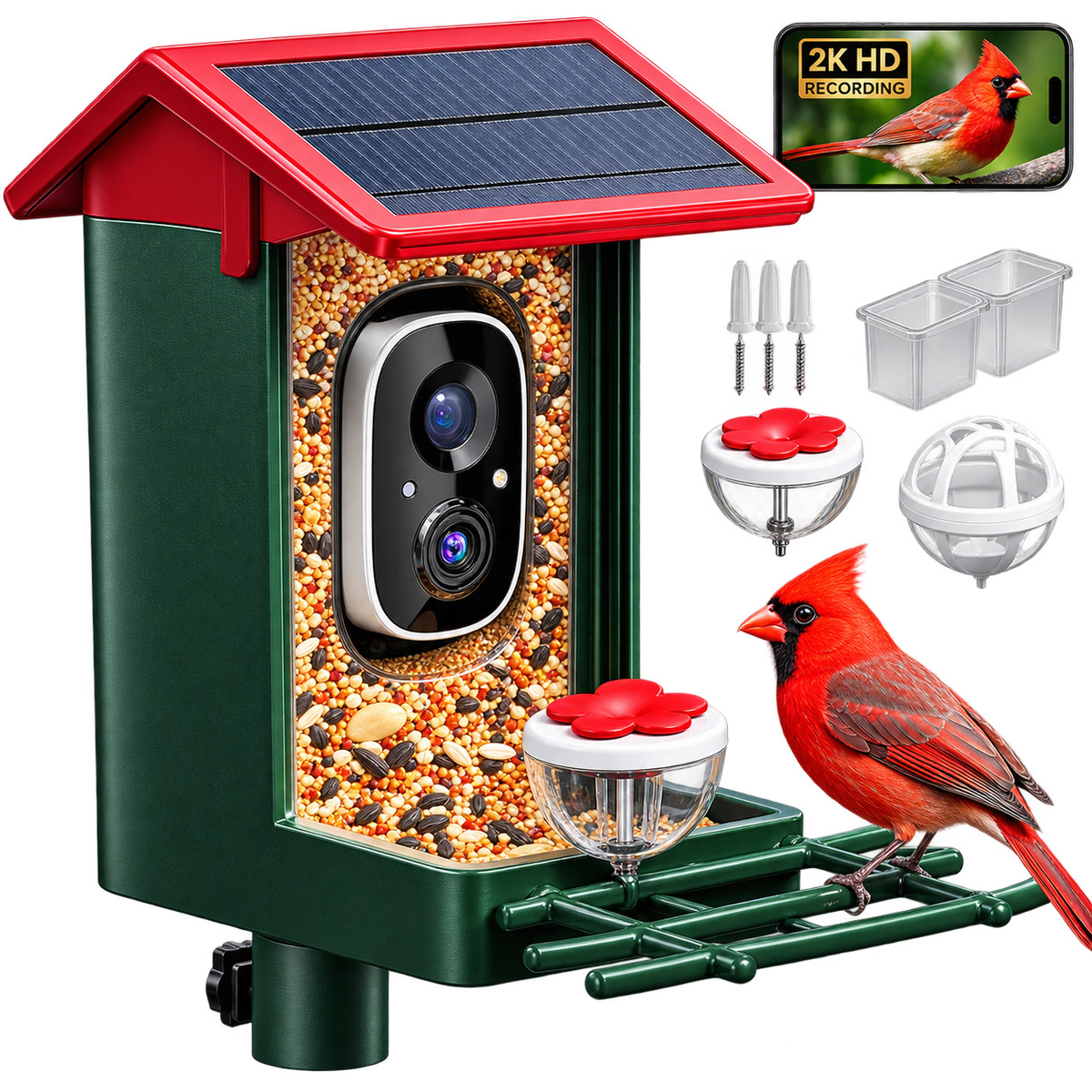 Smart Bird Feeder with Camera – 4k HD, Solar Powered & AI Bird Recognition