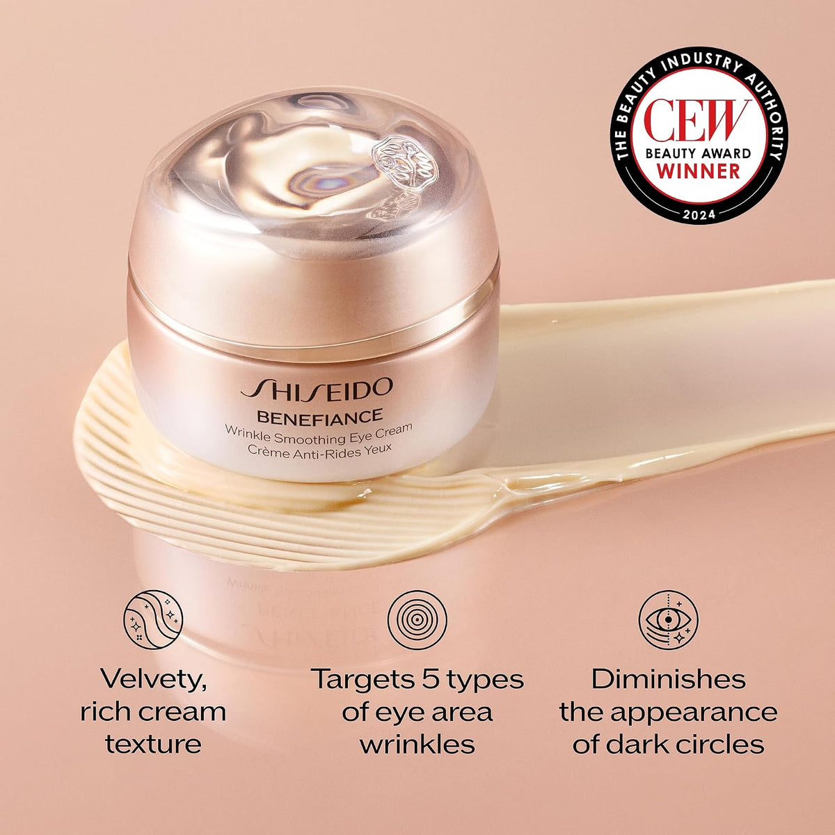 Shiseido Benefiance Wrinkle Smoothing Cream – Hydrating Face Moisturizer, 50 mL